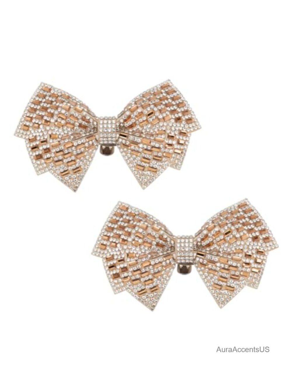 Rhinestone Bow Shoe Clips Bridal Wedding Detachable Shoe Buckles